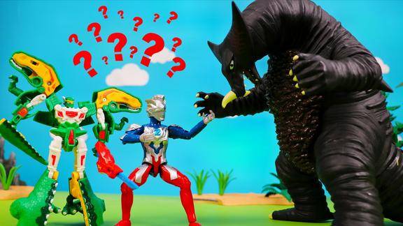 泽塔奥特曼与烈焰霸王龙对战超大怪兽