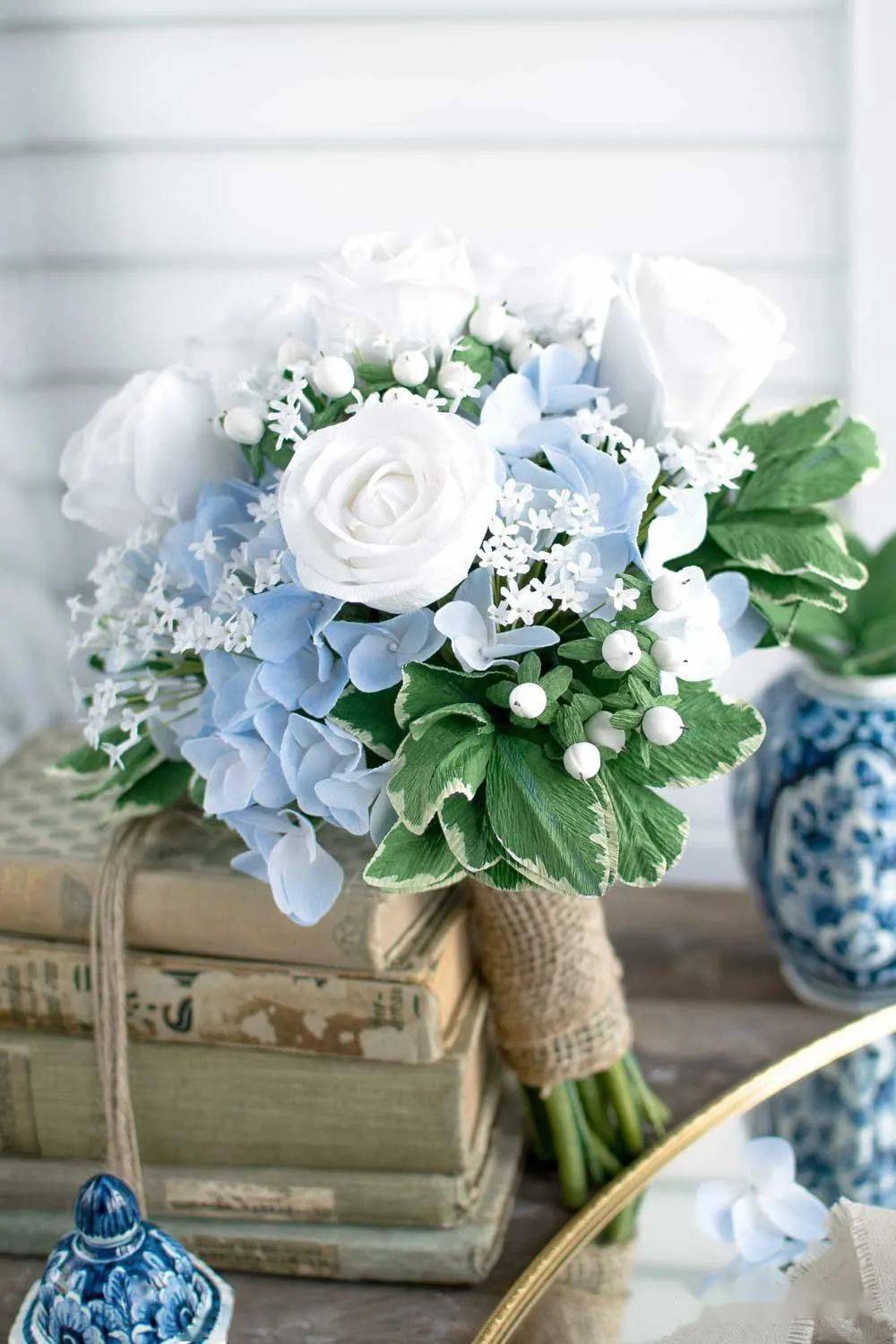 超美的皱纹纸仿真花欣赏