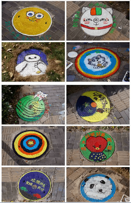 井盖彩绘油辣子变废为宝丰台还藏着这样的文明小心机