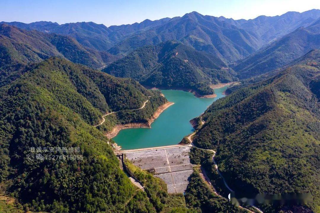 航拍东安县双江水库视频照片