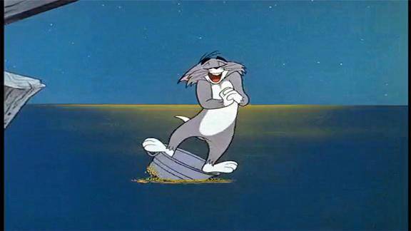 猫和老鼠汤姆划船技术高闭着眼睛都安全无恙真是人间高手