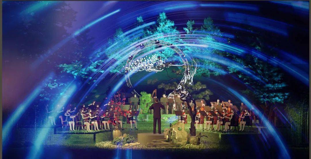 2020深圳森林音乐会的舞台由仙湖植物园独具特色的花境构成,力求自然