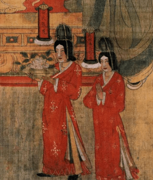 绢画中和睦相处的西夏婆媳(黑水城出土)不仅王座上坐的是女人,上朝的