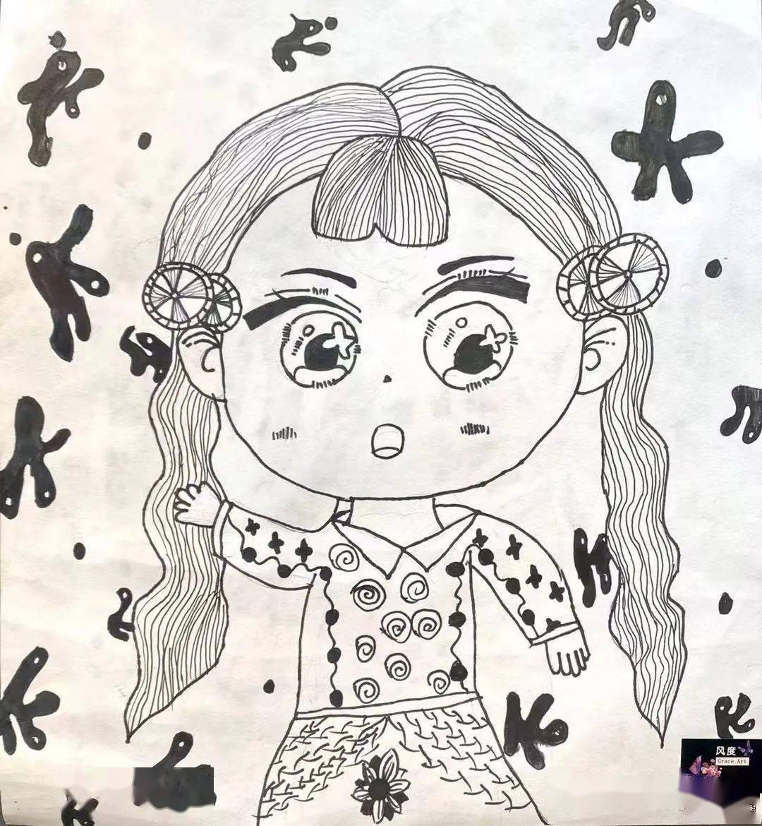 自画像经典线描《藏族女孩》1,了解不同民族的文化和习俗.