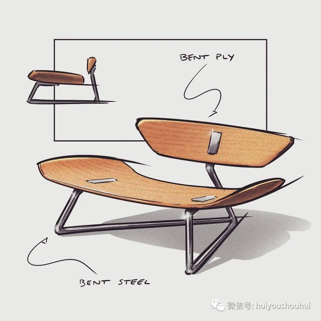 休息座椅手绘图片