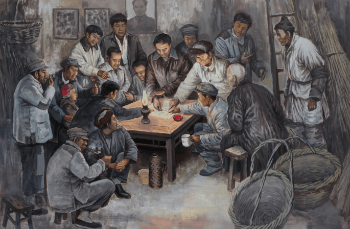 四史教育画说四史历史题材美术作品展正在崇明美术馆展出牢记初心使命