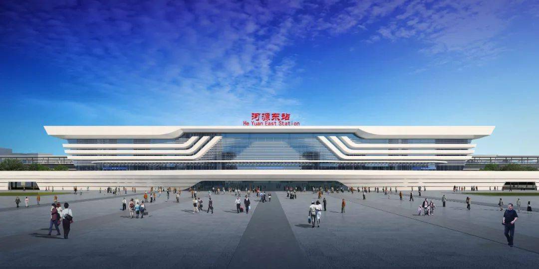 航拍赣深铁路河源东站站房主体结构全面封顶带你抢先一睹真容