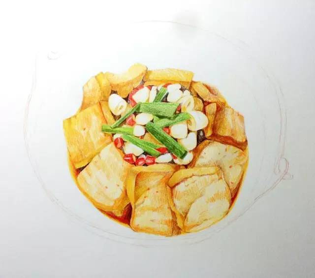 手绘美食干锅私家豆腐