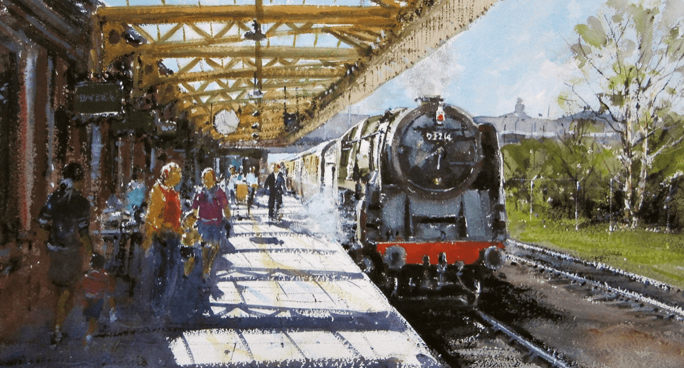 英国水彩画家—— gerald green作品欣赏(火车系列)