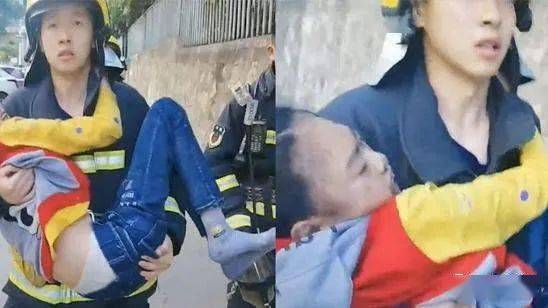 帅气消防员抱女孩图片