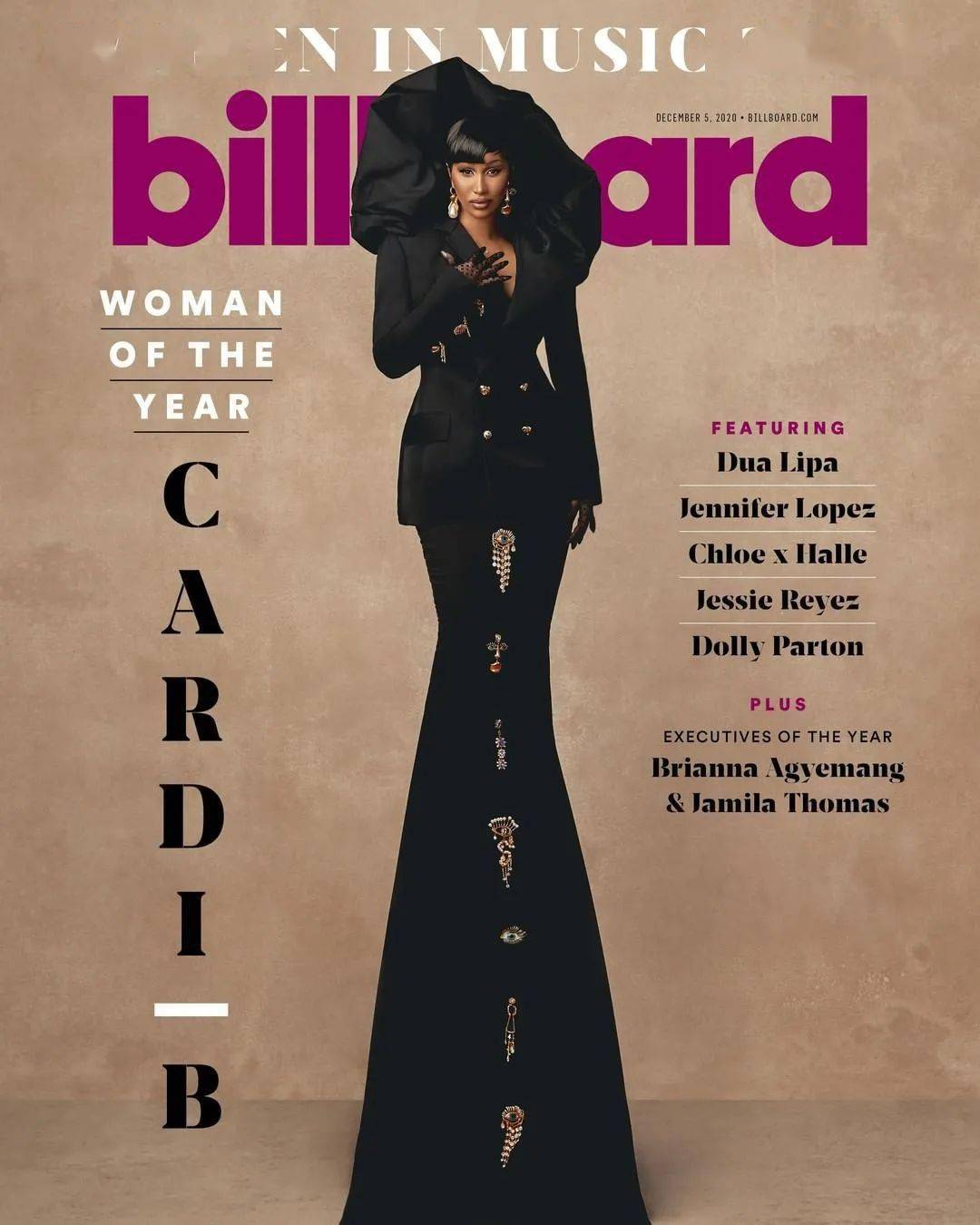 今日,卡老师cardi b 登上billboard杂志的新封面,被评为billboard