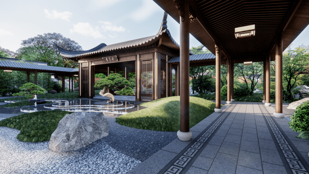 三进门:四水归堂,致敬业主效果图︱青莲院-威仪门楼二进门:少长咸集