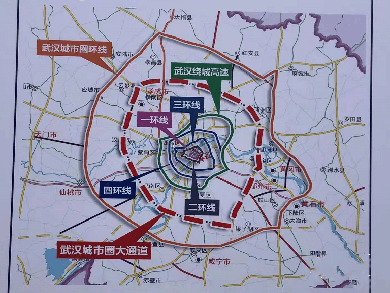 武汉城市圈大通道被列入《武汉市城市总体规划(2017—2035年》和