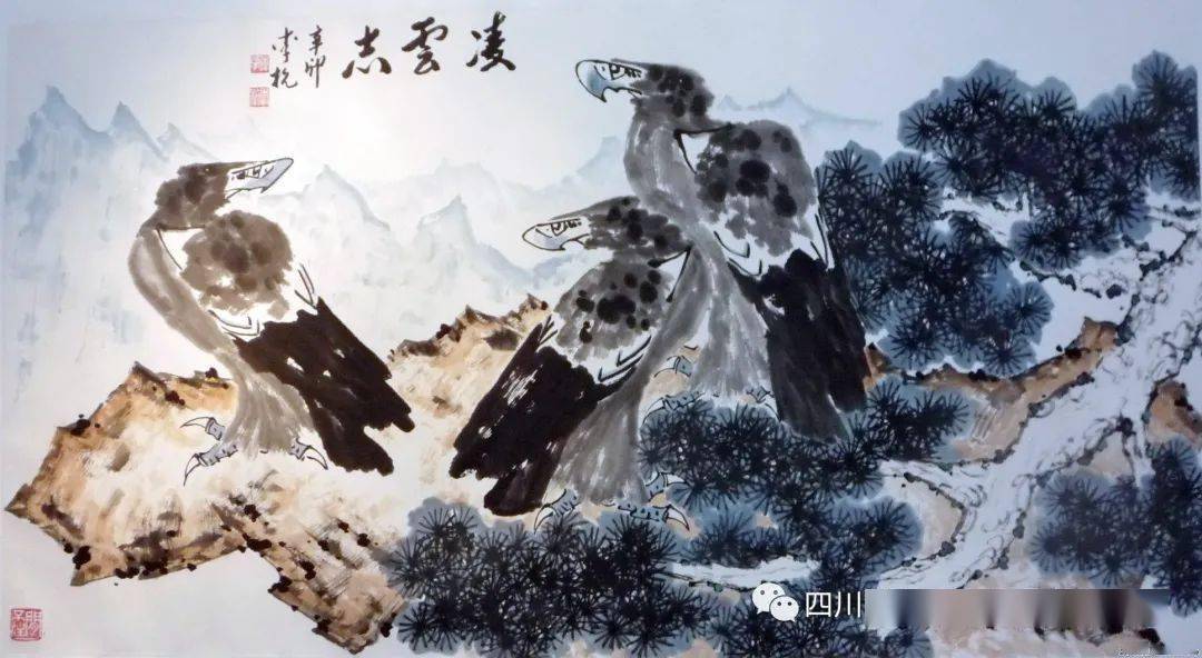 笔墨苍劲形神兼备著名花鸟画家李杭先生作品欣赏