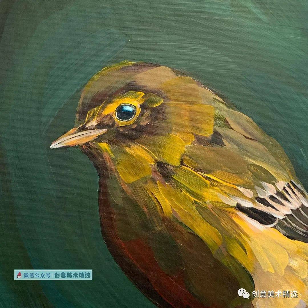 油画临摹素材15张鸟儿主题写实色彩作品