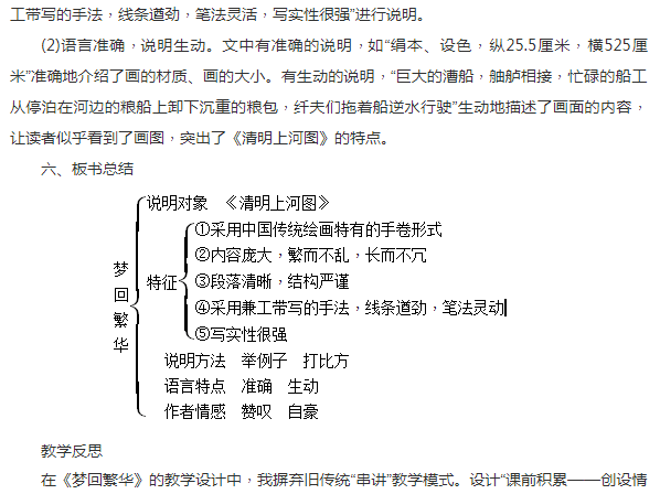 课文梦回繁华思维导图图片