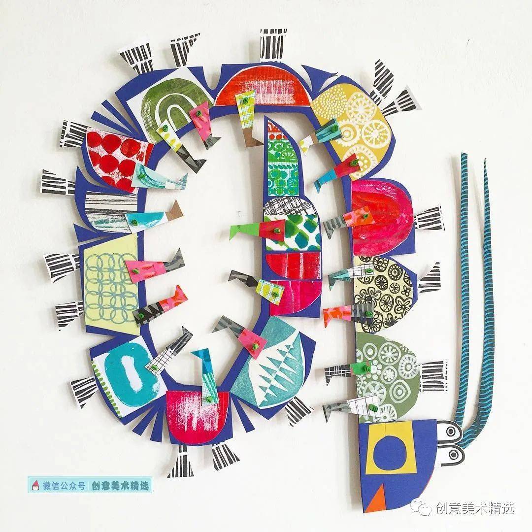 手绘与剪贴结合20张装饰感十足的拼贴画作品拯救创意美术缺灵感的你