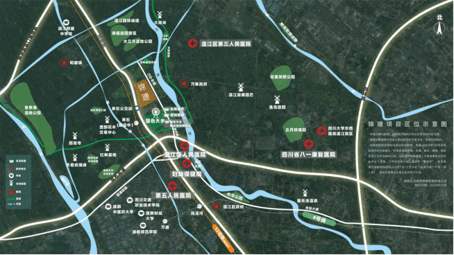 鄉遊樂園直線距離本項目不足1公里,直線距離成溫邛高速收費站約6公里