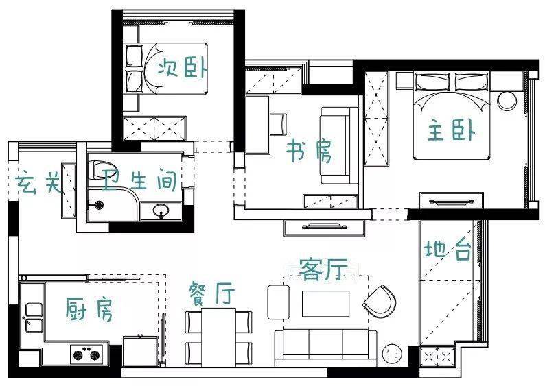 套内87平的北欧风小三房,简单又不失精致与优雅