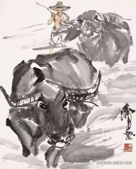 国画大师黄胄画牛，确实很牛！-搜狐大视野-搜狐新闻