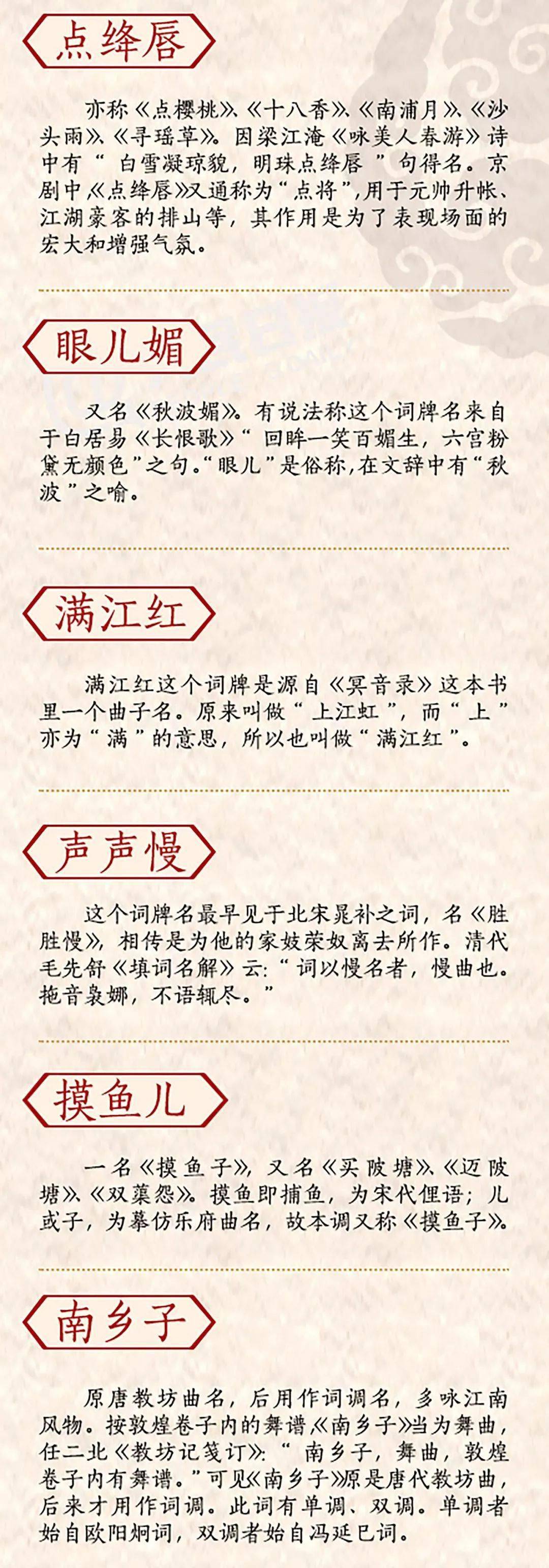 60个常用词牌名的由来知道这些古诗词学习更简单