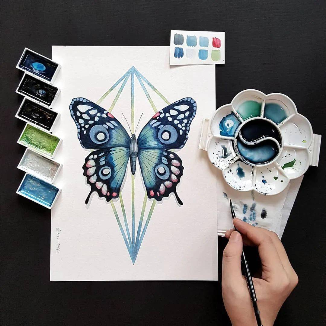 他山之石艺超级好看的单色调水彩画很暖心怎么都看不腻