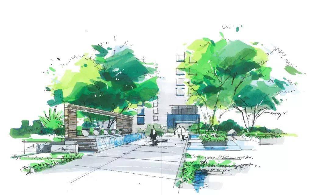 手绘之美100张建筑景观手绘效果图