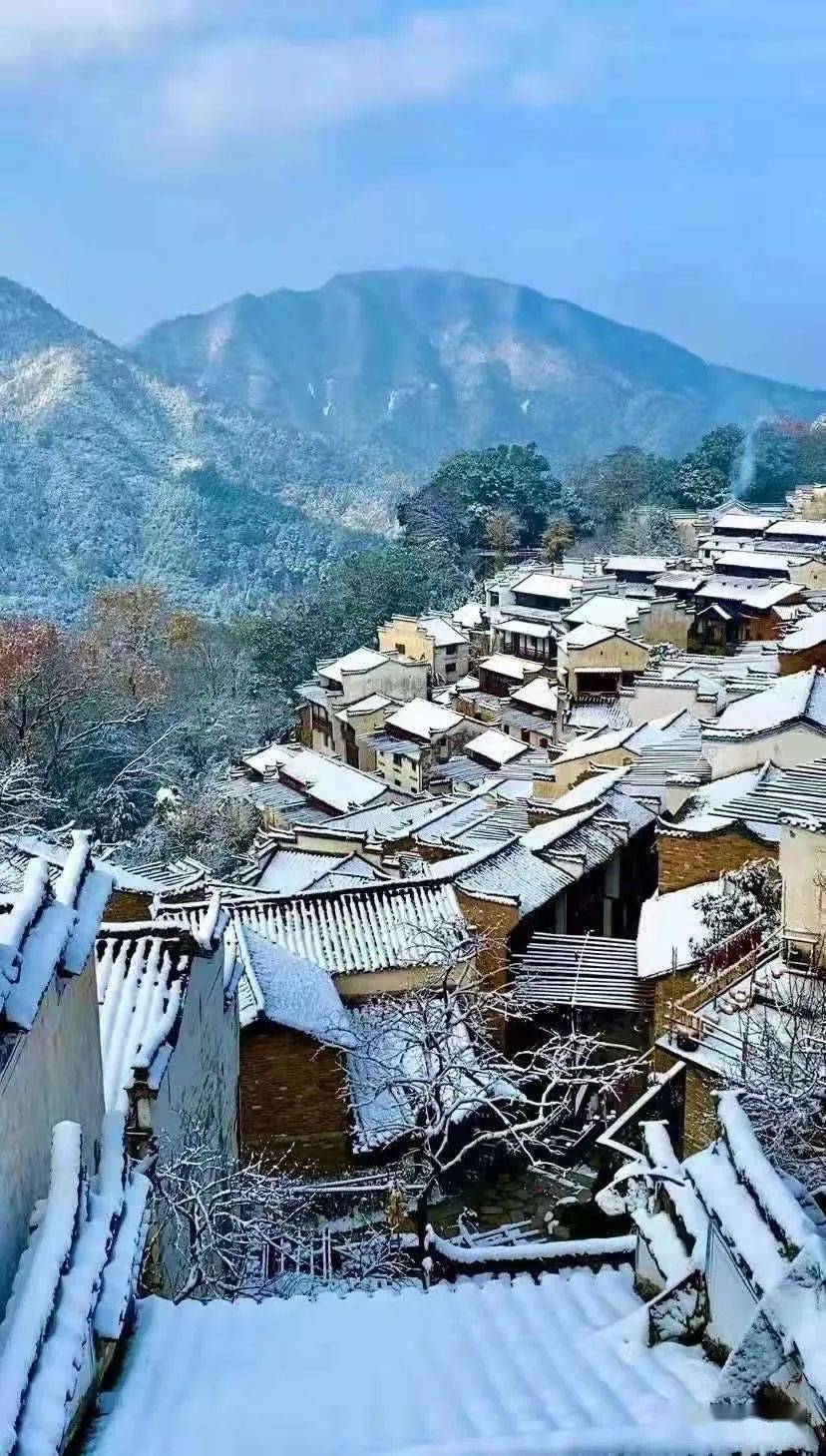 婺源篁岭雪景图片