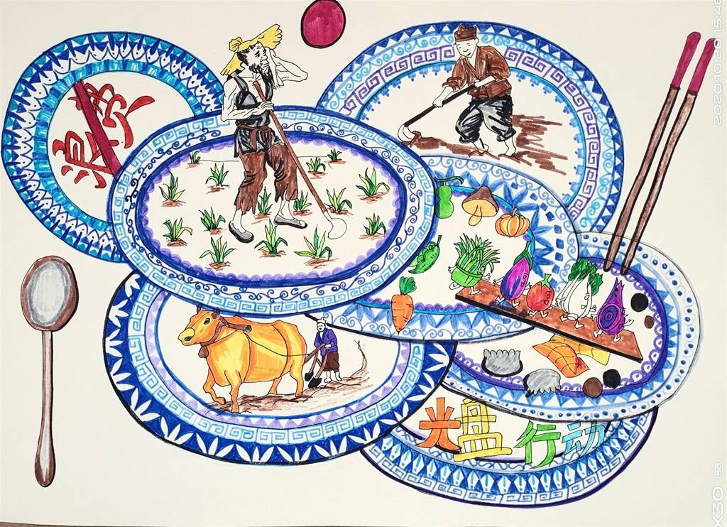 小学组一等奖看过来拒绝舌尖上的浪费绘画视频作品展示⑶