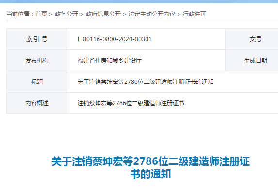 省廳:註銷2786位二級建造師註冊證書!_手機搜狐網