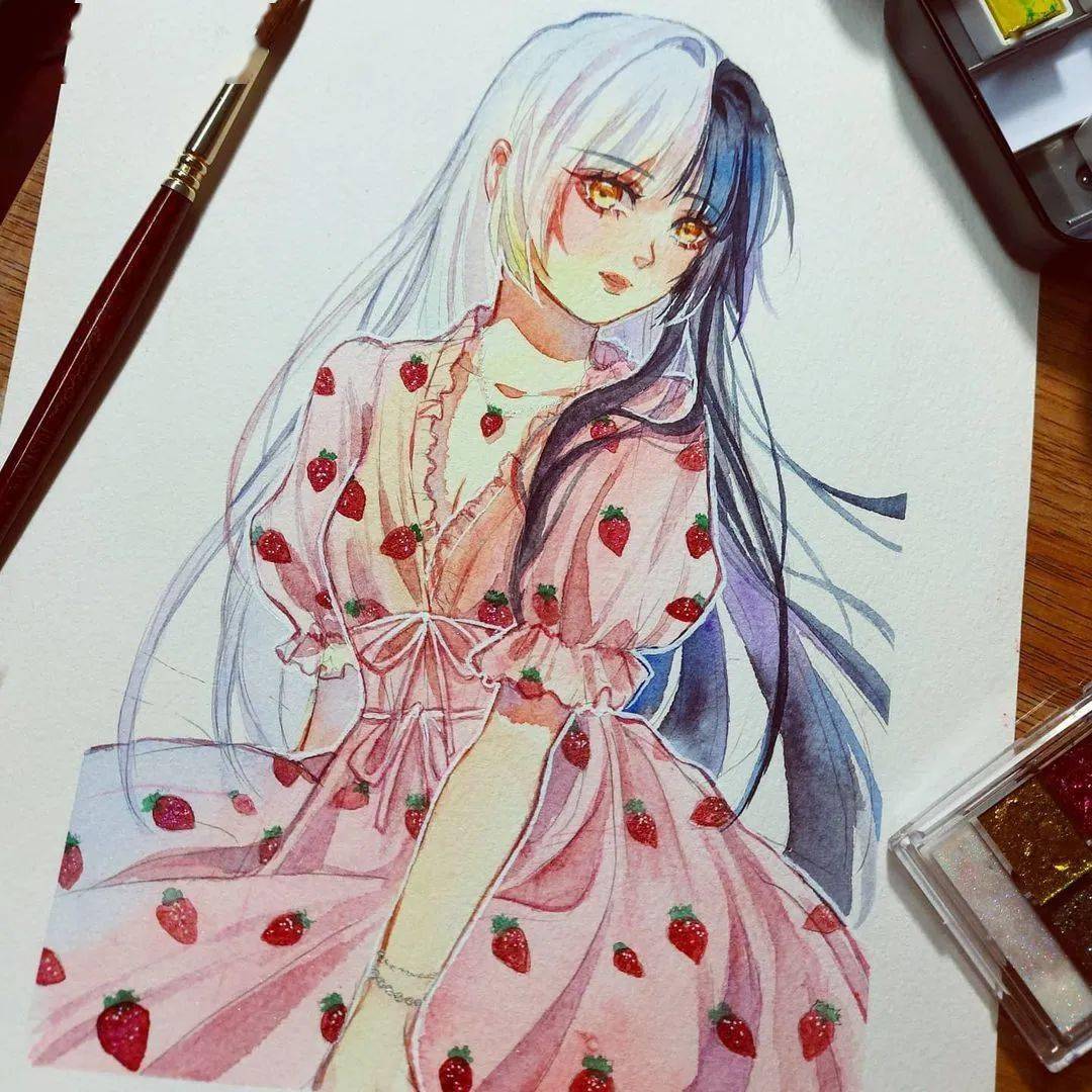 水彩美少女大奉送看着好有绘画欲望啊