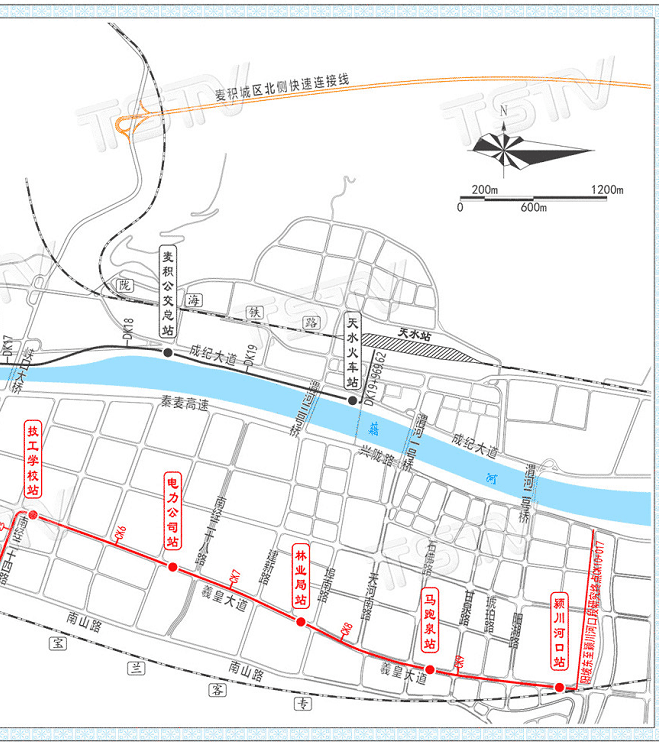 設置車站19座天水有軌電車二期高清線路圖首度曝光
