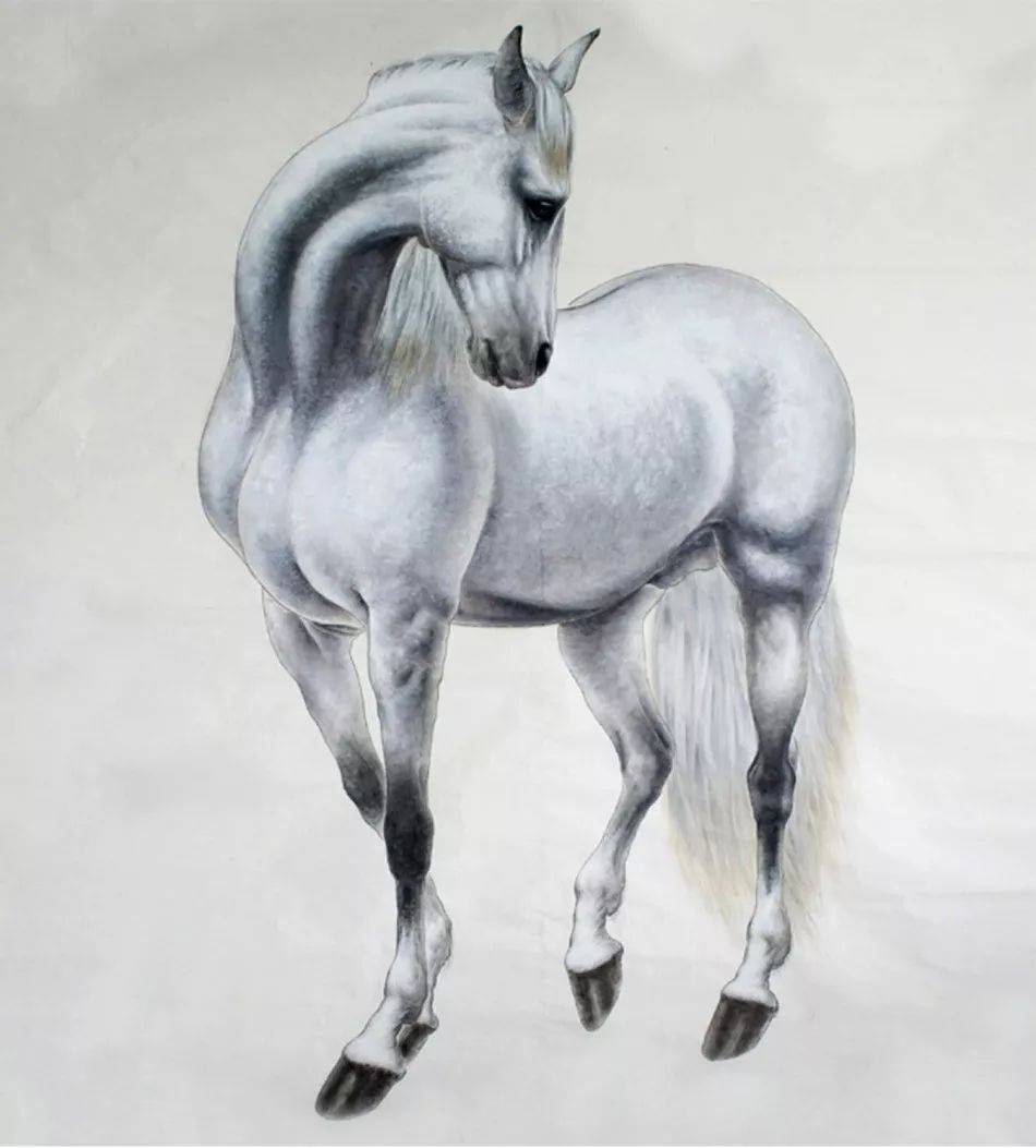 他画马从不打底稿,佳作叠出