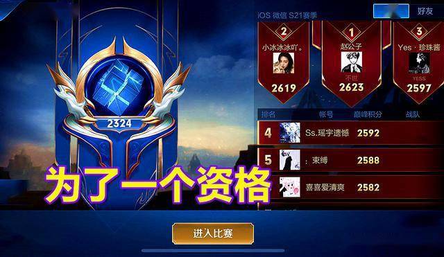王者荣耀最强王者一颗星巅峰赛2000分玩家为什么不排位