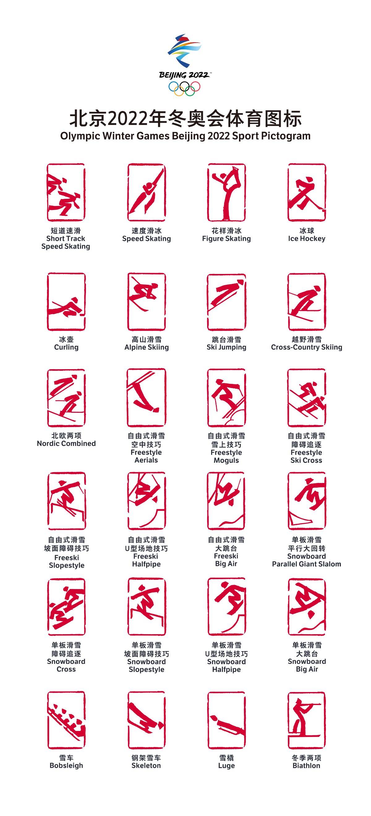 北京2022年冬奥会和冬残奥会体育图标发布