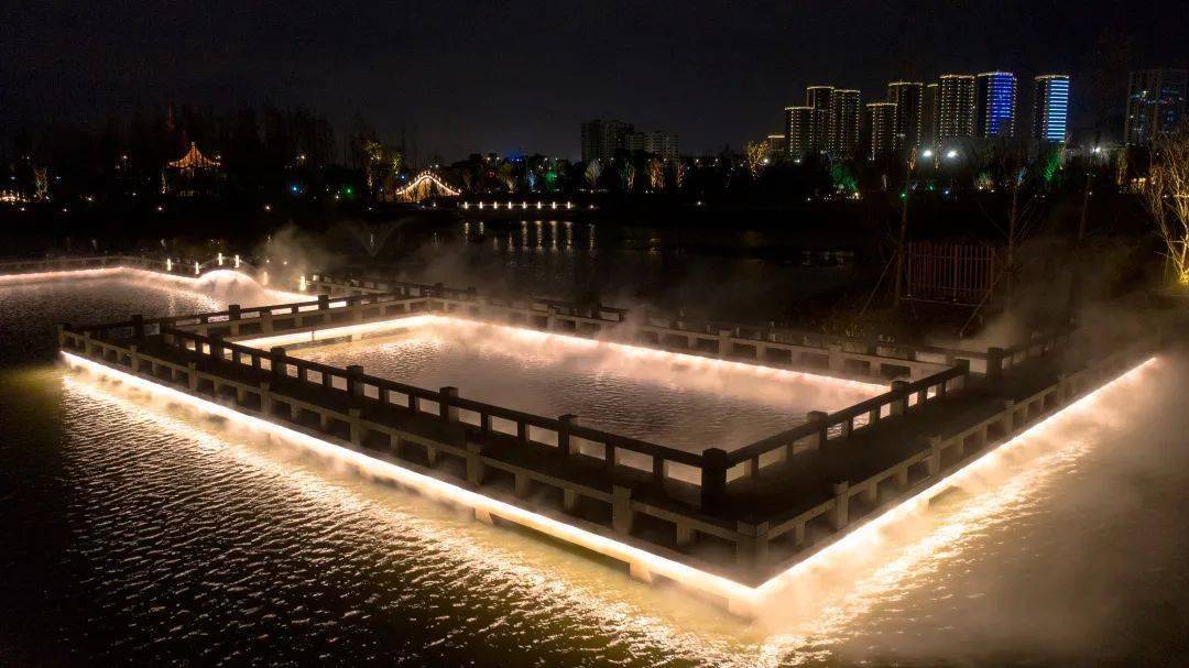九龙汇公园核心区块夜景首亮,元月1日正式开放!_温岭