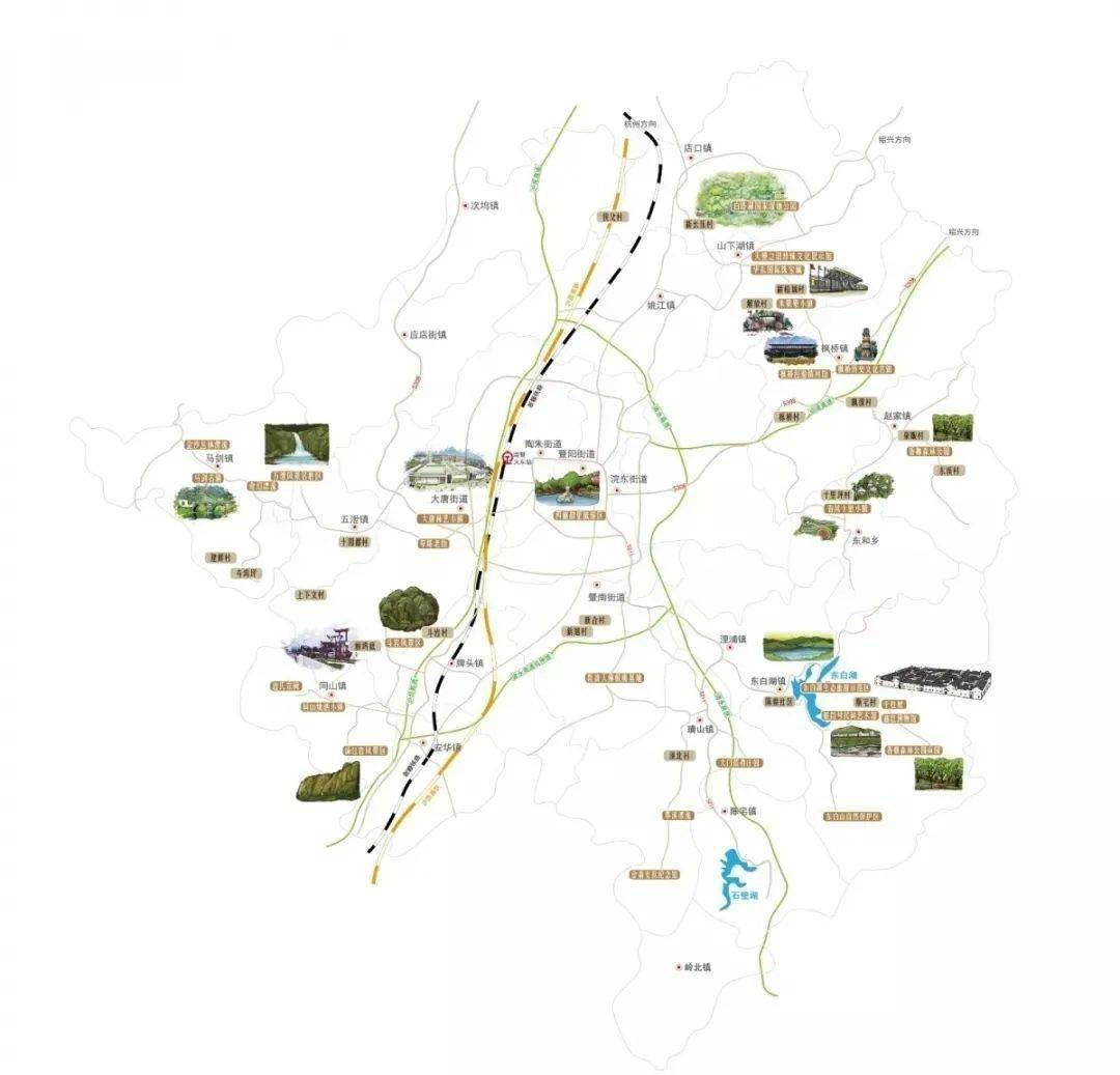 西施故里景区地图图片