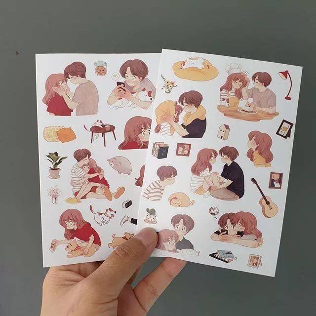 一组羞甜又接地气的情侣插画,这就是爱情的样子吧!_kanis