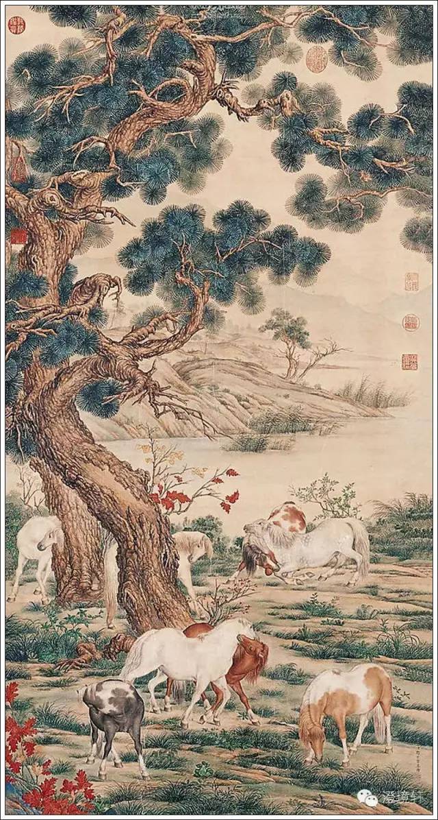 清代宫廷画师郎世宁工笔画名作欣赏!