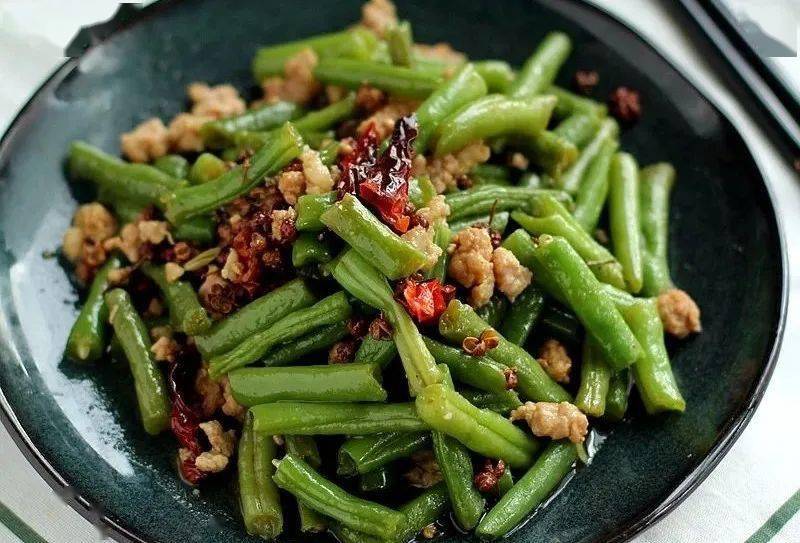 每日一菜麻辣肉沫炒龙豆