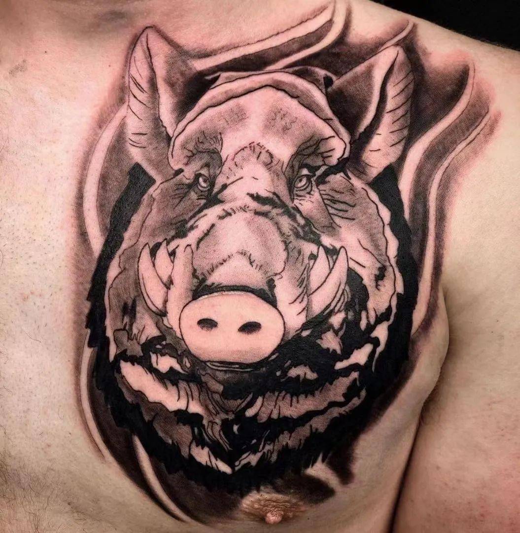 野猪纹身寓意图片