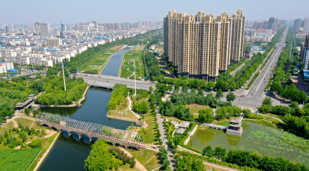 (航拍的中原城市群,中原經濟區核心城市許昌市區局部)