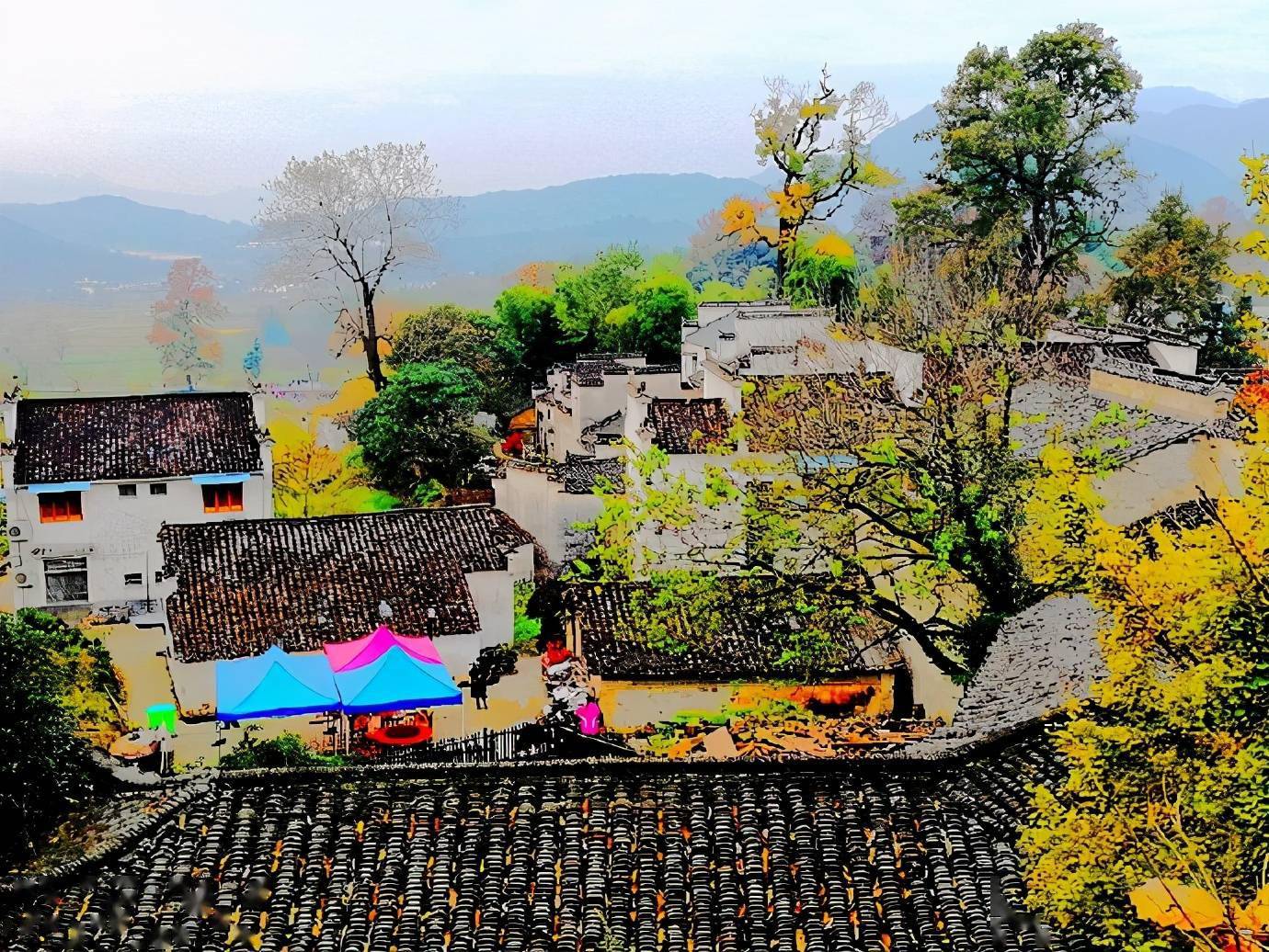 塔川徽州的一个小村庄每年秋天摄影爱好者必去的地方