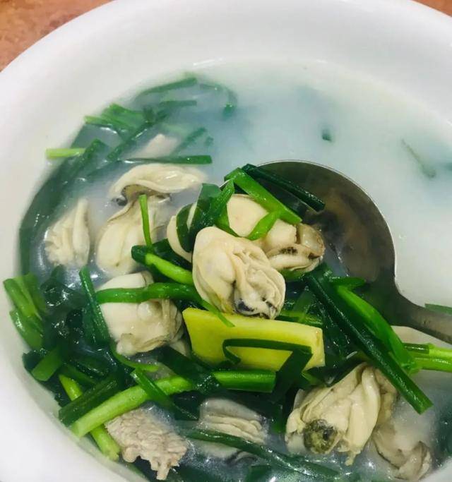 海虹韭菜汤图片