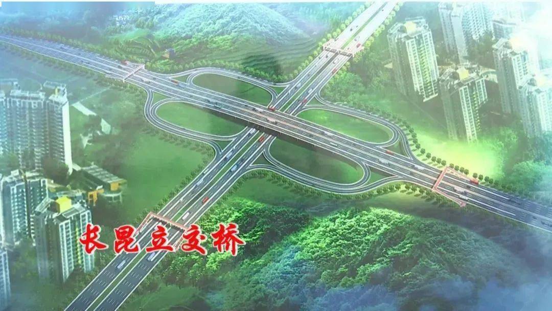 长江路与昆仑山路立交桥工程东西方向以开城路为起点,上跨昆仑山路与