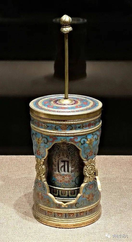 乾隆款掐丝珐琅梵文玛尼轮 清乾隆