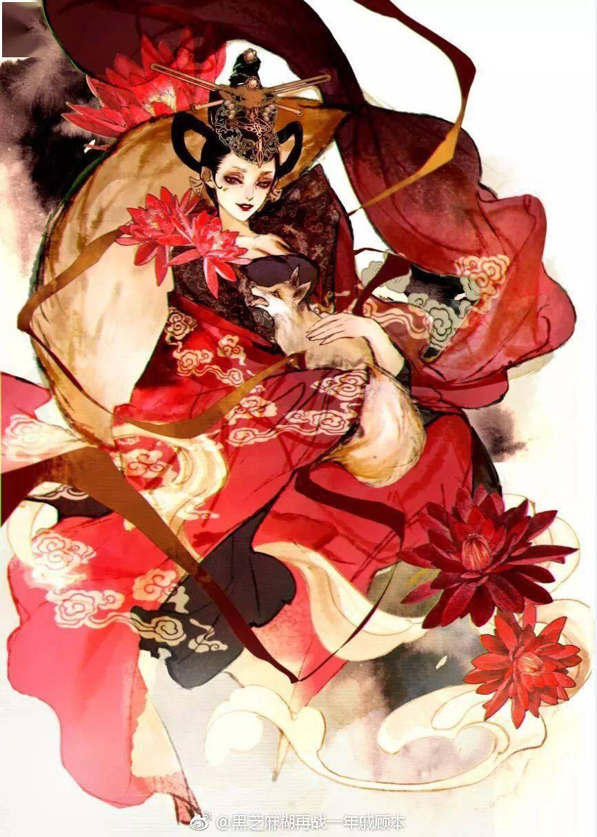 川美国画专业毕业!自由插画师——黑芝麻糊