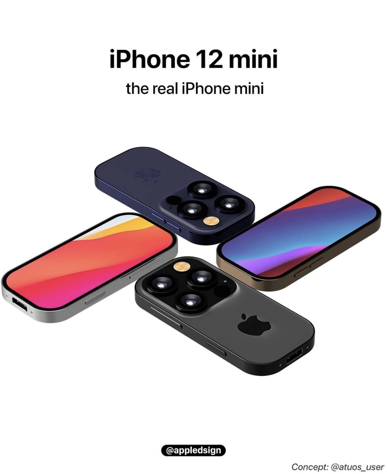 概念|iPhone 12 Mini概念渲染图曝光：采用超小机身设计