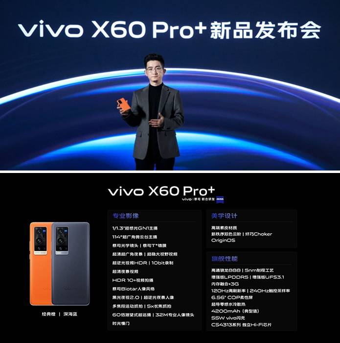 搭载|vivo X60 Pro+正式发布 搭载高通骁龙888芯片+双主摄影像系统