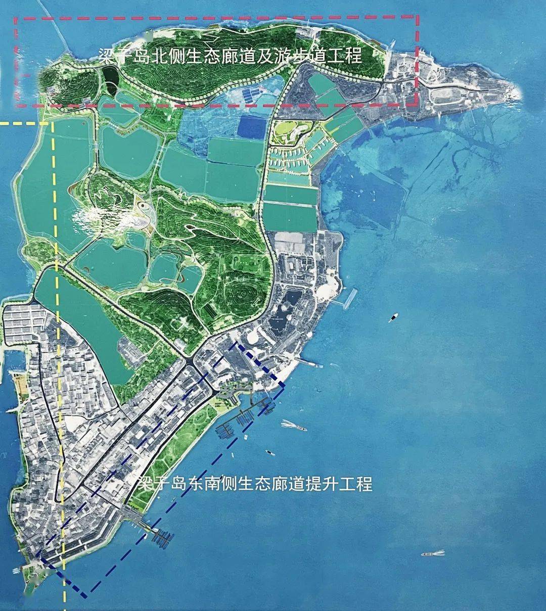 规划内还对沿湖的建筑立面进行了全面的整治,同时还将建设一座跨越